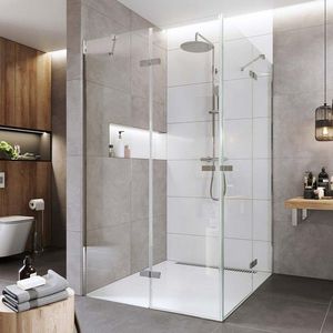 Mereo Sprchovací kút, Novea, štvorec, pántový, 110x110 cm, chróm ALU, sklo Číre CK10518ZVR vyobraziť