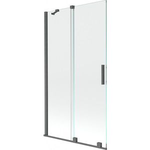 MEXEN/S - Velar Dvojkrídlová posuvná vaňová zástena 100 x 150, transparent, šedá kartáčovaná 896-100-000-01-66 vyobraziť