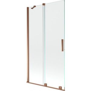 MEXEN/S - Velar Dvojkrídlová posuvná vaňová zástena 100 x 150, transparent, růžové zlato 896-100-000-01-60 vyobraziť