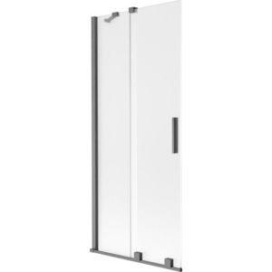 MEXEN/S - Velar dvojkrídlová posuvná vaňová zástena 80 x 150, dekor, grafit kartáčovaná 896-080-000-31-66 vyobraziť