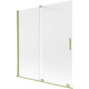 MEXEN/S - Velar dvojkrídlová posuvná vaňová zástena 150 x 150, dekor, zlatá kartáčovaná 896-150-000-31-55 vyobraziť