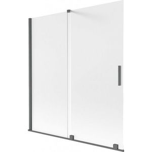 MEXEN/S - Velar dvojkrídlová posuvná vaňová zástena 150 x 150, dekor, grafit kartáčovaná 896-150-000-31-66 vyobraziť