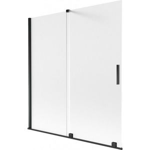MEXEN/S - Velár dvojkrídlová posuvná vaňová zástena 150 x 150, dekor, čierna 896-150-000-31-70 vyobraziť