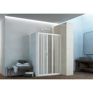 FORTE - Sprchové dvere MAESTRO CENTRALE - Farba rámu zásteny - Plast biely, Rozmer A - 150, Smer zatváranie - Univerzálny Ľavé / Pravé, Výplň - Polystyrol 2, 2 mm (acrilico), Výška - 185 BSMAC15P vyobraziť