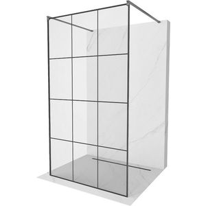 MEXEN/S - Kyoto samostatne stojaca sprchová zástena 100 x 200, čierna vzor 8 mm, grafit metal 800-100-002-95-77 vyobraziť