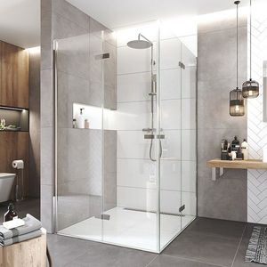 Mereo Sprchovací kút, Novea, štvorec, zalamovací, 100x100 cm, chróm ALU, sklo Číre CK13833ZVR vyobraziť