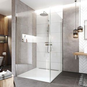 Mereo Sprchovací kút, Novea, štvorec, pivotový, 90x90 cm, chróm ALU, sklo Číre CK12923ZVR vyobraziť