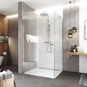 Mereo Pivotový sprchový kút, Novea, obdĺžnik, 100x90 cm, chróm ALU, sklo Číre, dvere L/P a pevný diel CK12933Z vyobraziť