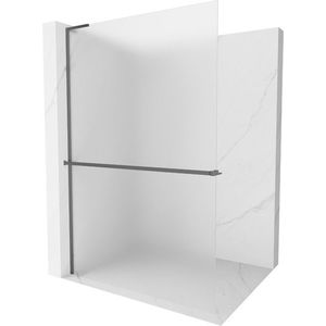 MEXEN/S - Kioto+ L Sprchová zástena WALK-IN s poličkou a držiakom uterákov 70 x 200, dekor, grafit metal 800-070-123-95-30 vyobraziť