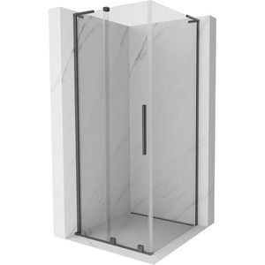 MEXEN/S - Velar L sprchovací kút, posuvné dvere 110 x 110, transparent, grafit metal 871-110-110-03-95 vyobraziť