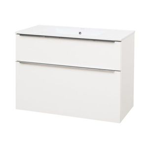 Mereo Mailo, kúpeľňová skrinka s keramickým umývadlom 101 cm, biela, chróm madlo CN512 vyobraziť