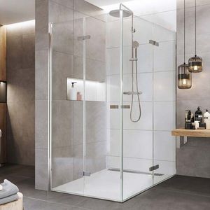 Mereo Sprchovací kút, Novea, obdĺžnik, zalamovací, 100x110 cm, chróm ALU, sklo Číre CK13853ZVR vyobraziť