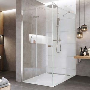 Mereo Sprchovací kút, Novea, obdĺžnik, zalamovací, 110x120 cm, chróm ALU, sklo Číre, dv. ľavé a pevný diel CK14853ZL vyobraziť