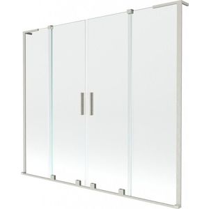 MEXEN/S - Velar L Duo dvojkrídlová posuvná vaňová zástena 170 x 150, transparent, nikel kartáčovaný 896-170-003-02-97 vyobraziť
