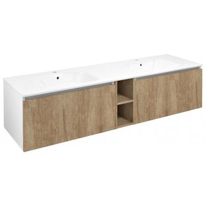 SAPHO - LOREA skrinka 160x46x51, 5cm (70+20+70cm), dub alabama/biela matná LE070-2231-09 vyobraziť