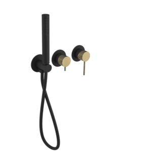 SAPHO - ULTRAMIX podom. sprch./vaňová batéria, ručná sprcha, 2 výstupy, čierná mat/zlato mat UT045BG vyobraziť