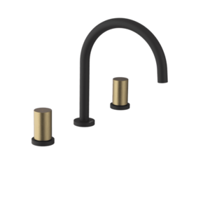 SAPHO - ULTRATAP trojprvková umývadlová batéria, čierná mat/zlato mat UT017TBG vyobraziť