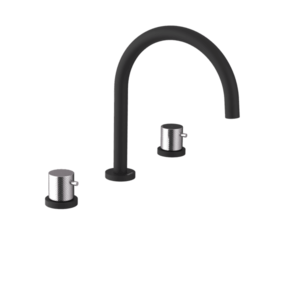 SAPHO - ULTRASAN trojprvková umývadlová batéria, čierná mat/chróm UT017VBC vyobraziť