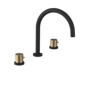 SAPHO - ULTRASAN trojprvková umývadlová batéria, čierná mat/zlato mat UT017VBG vyobraziť