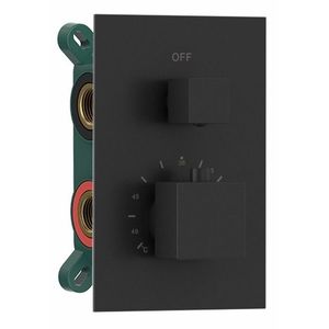 SAPHO - Podomietková sprchová termostatická batéria, box, 2 výstupy, čierna mat 1102-32B vyobraziť