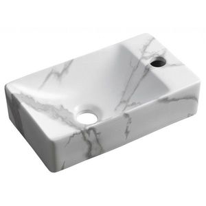 SAPHO - MARGITHA keramické umývadlo 38x22cm, otvor pro batériu vpravo, carrara MGT38217 vyobraziť