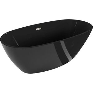 MEXEN/S - Eris voľne stojaca vaňa 170 x 80, čierna, sifón a prepad nikel kartáčovaná 53441708070-97 vyobraziť