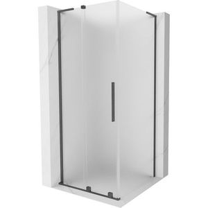 MEXEN/S - Velar L sprchovací kút, posuvné dvere 90 x 90, dekor, grafit kartáčovaná 871-090-090-33-66 vyobraziť