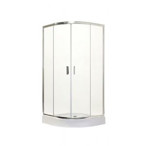 OLSEN SPA - Štvrťkruhový sprchovací kút s vaničkou BILBAO - Farba rámu zásteny - Hliník chróm, Rozmer A - 90 cm, Rozmer B - 90 cm, Smer zatváranie - Univerzálny Ľavé / Pravé, Výplň - Pear - 5 mm OLBBIL90CP vyobraziť