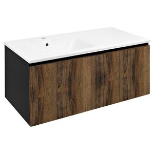 SAPHO - LOREA skrinka 100x46x51, 5cm (70+30cm), ľavá, dub collingwood/čierna matná LE070-1935-L-03 vyobraziť