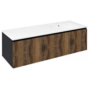 SAPHO - LOREA skrinka 140x46x51, 5cm (70+70cm), pravá, dub collingwood/čierna matná LE070-1935-R-06 vyobraziť