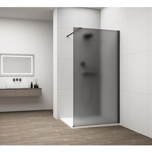 POLYSAN - ESCA BLACK MATT jednodielna sprchová zástena na inštaláciu k stene, dymové matné sklo, 800 ES1480-02 vyobraziť