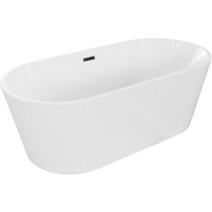 MEXEN/S - Luna vaňa voľne stojaca 160 x 75, biela, sifón a prepad čierna 52031607500-70 vyobraziť