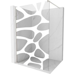 MEXEN/S - Kioto Sprchová zástena Walk-in 80 x 200, biely vzor 8 mm, nikel kartáčovaná 800-080-101-97-97 vyobraziť