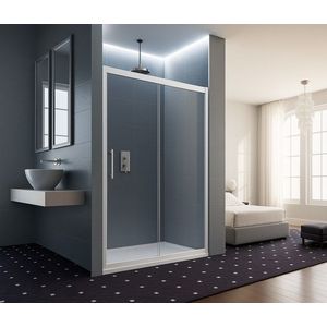 FORTE - Sprchové dvere MAYA (matné sklo) - Farba rámu - Biela, Rozmer A - 140 cm, Smer zatvárania - Univerzálny Ľavé / Pravé, Výplň - Acidato bezpečnostné sklo - 6 mm BLATYP vyobraziť