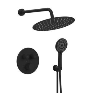 SAPHO - SMART SELECT podomietková termostatická sprchová súprava, 2 výstupy, vystúpenie, čierna mat RP032B-01 vyobraziť