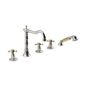 SAPHO - ANTEA päťprvková batéria na okraj vane s retro hubicou, chróm/zlato 3882 vyobraziť