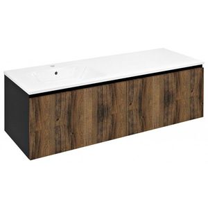 SAPHO - LOREA skrinka 140x46x51, 5cm (70+70cm), ľavá, dub collingwood/čierna matná LE070-1935-L-06 vyobraziť