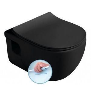 SAPHO - BRILLA závesná WC misa, Rimless, 36, 5x53cm, čierna mat 100614-110 vyobraziť