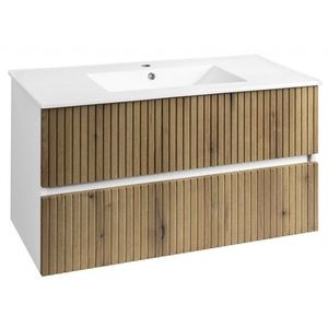 AQUALINE - PANEDA STRIP umývadlová skrinka 99, 5x55x45, 2cm, dub emporio PN310 vyobraziť