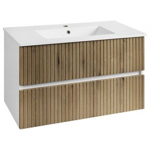 AQUALINE - PANEDA STRIP umývadlová skrinka 89, 5x55x45, 2cm, dub emporio PN390 vyobraziť