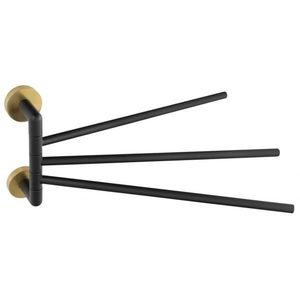 SAPHO - LARISSA trojitý držiak uterákov otočný 350, čierná/zlato mat WS022BG vyobraziť