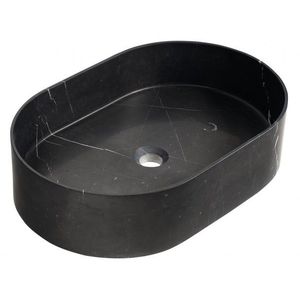 SAPHO SAPHO - BLOK kamenné umyvadlo na dosku, 55x37cm, černá mat Marquin 2401-51 vyobraziť