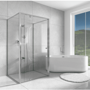 H K - Trojstenný sprchovací kút Style U3 80x100x80 L/P variant vrátane sprchovej vaničky z liateho mramoru SE-STYLEU38010080/THOR-10080 vyobraziť