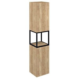 SAPHO - SKARA skrinka 35x171x32cm, 2x dvierka, ľavá/pravá, čierna mat/dub Alabama CG010-2222 vyobraziť