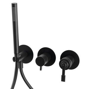 SAPHO - VERSI podomietková sprchová/vaňová batéria, ručná sprcha, 2 výstupy, čierna mat RV052/15 vyobraziť