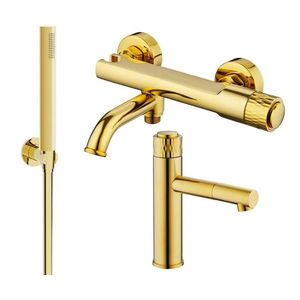 MEXEN/S - Diamond R70 Set umývadlovej a vaňovej batérie s príslušenstvom, zlato 71503R70-50 vyobraziť