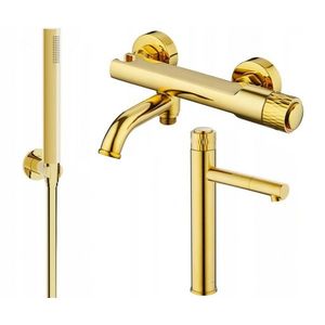 MEXEN/S - Diamond R70 Set umývadlovej a vaňovej batérie s príslušenstvom, zlato 71513R70-50 vyobraziť