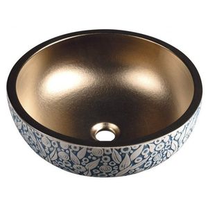 SAPHO - PRIORI keramické umývadlo na dosku Ø 41 cm, meď/modrá so vzorom PI037 vyobraziť