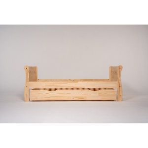 Detská posteľ z borovicového dreva s výsuvným lôžkom s úložným priestorom s roštom 70x140 cm v prírodnej farbe Roma – Adeko vyobraziť