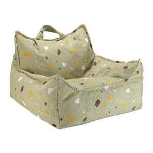 Zelený detský sedací vak z textílie buklé/ženilkový Terrazzo Chair – Wigiwama vyobraziť